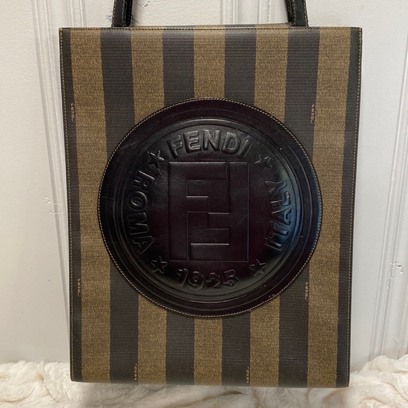 Fendi Handbags - Fendi Roma Italy 1925 Pequin Stripe Vintage Tote
